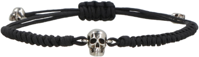 Shop Alexander Mcqueen Skull Rope Bracelet In Black