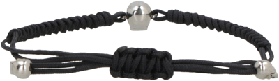 Shop Alexander Mcqueen Skull Rope Bracelet In Black