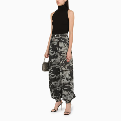 Shop Dsquared2 Camouflage Cargo Trousers In Black