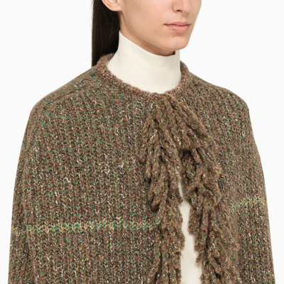 Shop Stella Mccartney Knitted Cape In Multicolor