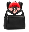 FENDI Fur and snakeskin-embellished backpack
