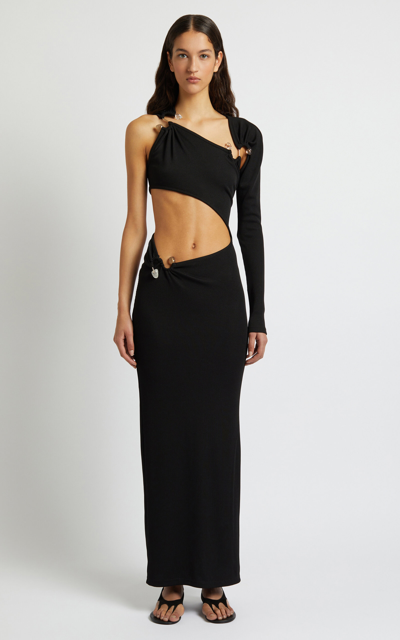 Shop Christopher Esber Callisto Trinity Cutout Maxi Dress In Black