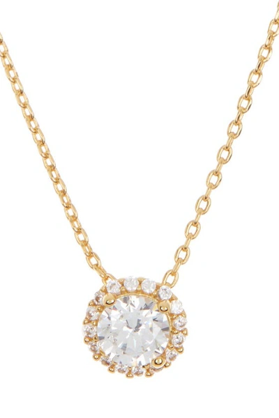 Adornia Swarovski Crystal Halo Necklace Gold In Yellow