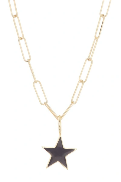 Adornia 14k Over Silver Star Necklace In Black