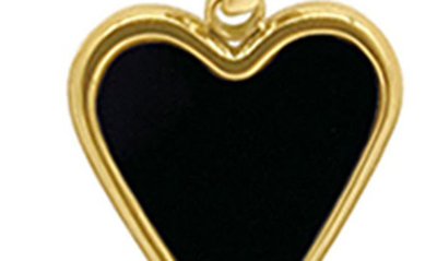 Shop Adornia Water Resistant Enamel Heart Necklace In Black
