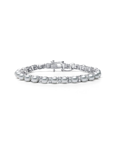 Genevive Silver 2-5mm Pearl Bracelet Bracelet