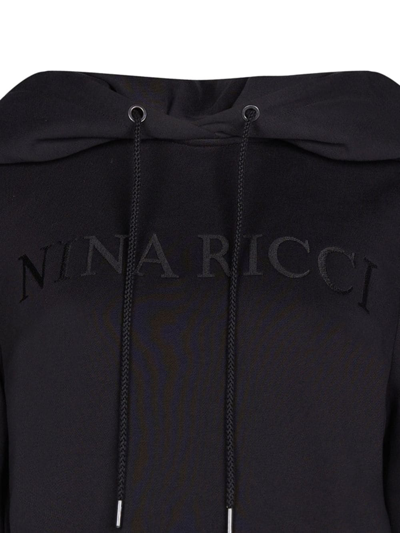 Nina Ricci Embroidery Logo Hooded Hooded Hoodie In Black