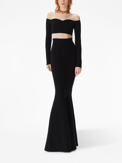 Shop Nina Ricci Off-shoulder Cropped Top In Black