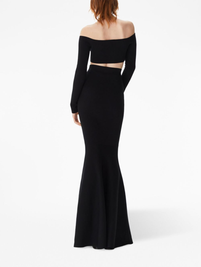Shop Nina Ricci Off-shoulder Cropped Top In Black