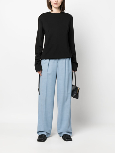Jil Sander Zip-up Extra-long Sleeve Sweatshirt In Black