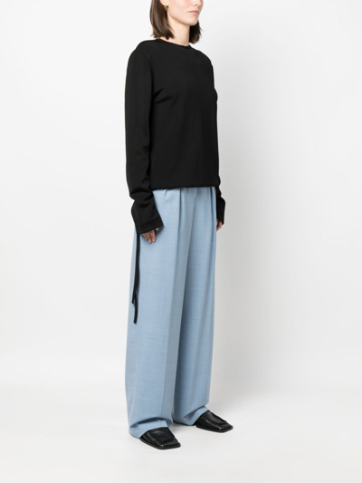 Jil Sander Zip-up Extra-long Sleeve Sweatshirt In Black