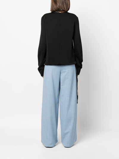 Jil Sander Zip-up Extra-long Sleeve Sweatshirt In Black