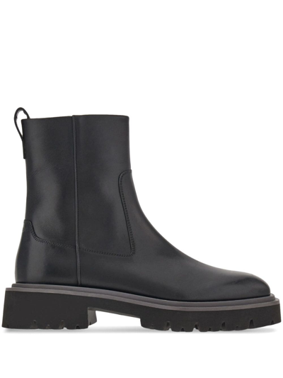 Shop Ferragamo Leather Ankle Boots In Black