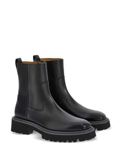 Ferragamo Man Ankle Boots Black Size 9 Calfskin In Black