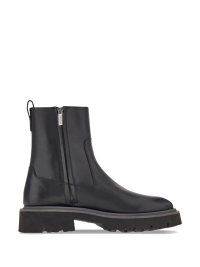 Shop Ferragamo Leather Ankle Boots In Black