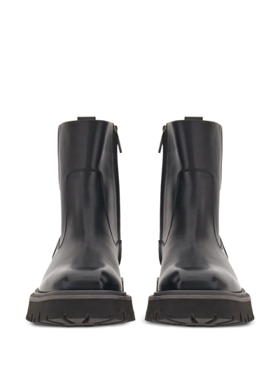 Ferragamo Man Ankle Boots Black Size 9 Calfskin In Black