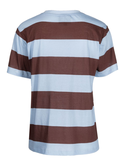 Shop Cynthia Rowley Stripe-print Cotton T-shirt In Blue