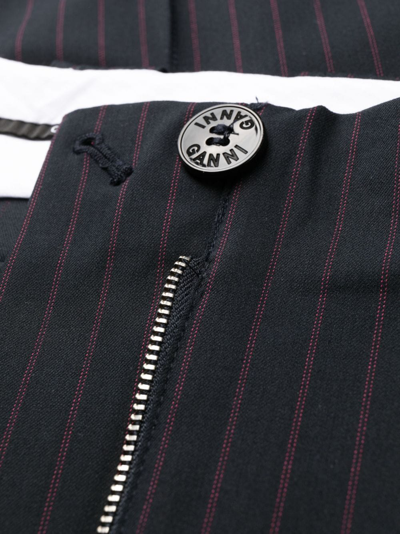 Ganni Flared Lined Pants In Blue