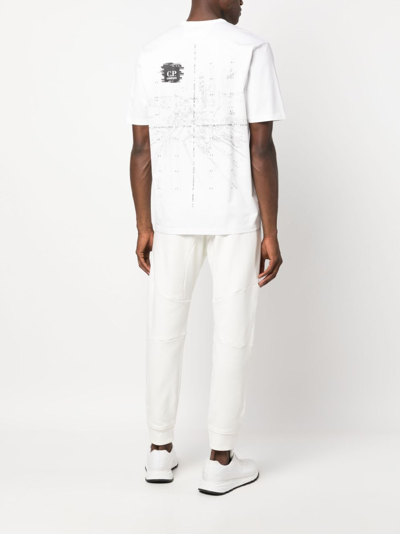 Shop C.p. Company Slogan-print Cotton-jersey T-shirt In White