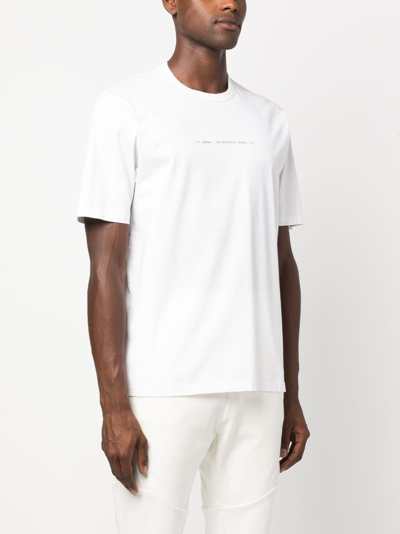 Shop C.p. Company Slogan-print Cotton-jersey T-shirt In White