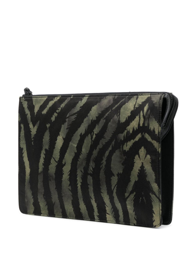 Shop Roberto Cavalli Tiger-print Leather Pouch In D0186