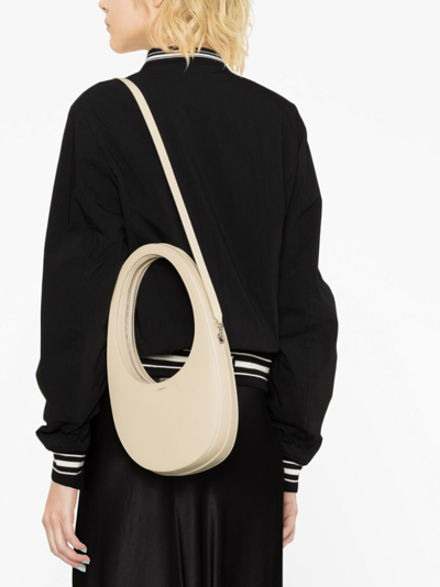 Shop Coperni Swipe Leather Tote Bag In Neutrals