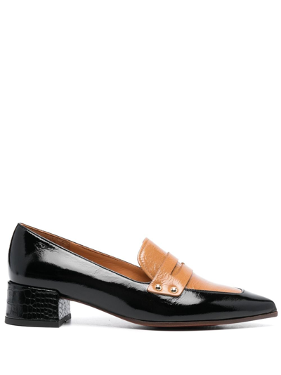 Shop Chie Mihara Jey 40mm Pointed-toe Loafers In Black