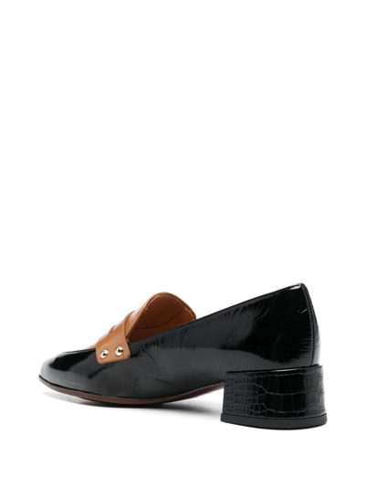 Shop Chie Mihara Jey 40mm Pointed-toe Loafers In Black