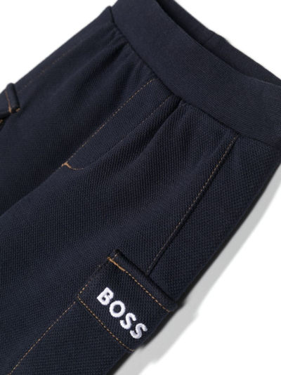 Shop Bosswear Logo-embroidered Track Pants In Blue