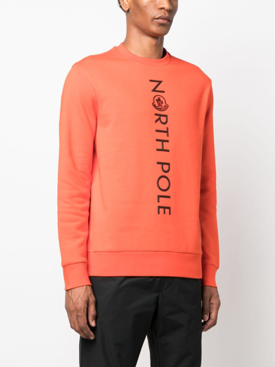 Shop Moncler Logo-embossed Sweatshirt In Orange