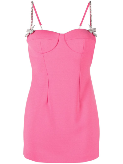 Shop Area Butterfly Crystal-embellished Minidress In Pink