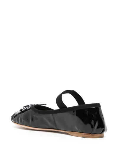 Shop Miu Miu Patent-leather Ballerina Shoes In Black