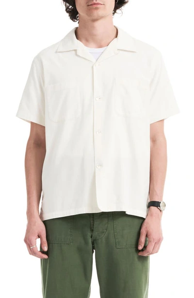 Shop Buck Mason Draped Twill Camp Shirt In Natural