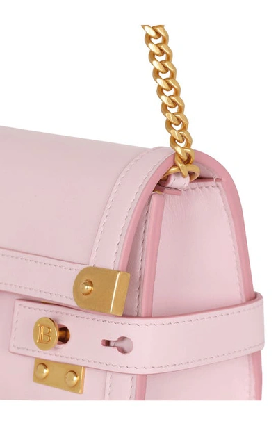 Balmain B-buzz 23 Calfskin Leather Clutch In Pale Pink
