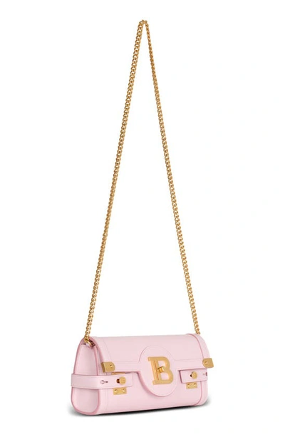 Shop Balmain B-buzz 23 Calfskin Leather Clutch In Pale Pink