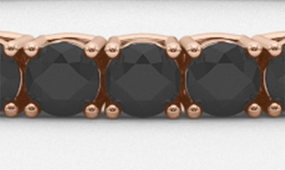 Shop Hautecarat Lab Created Black Diamond Tennis Bracelet In 18k Rose Gold