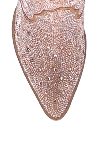 Shop Dingo Neon Moon Rhinestone Western Boot In Rose Gold