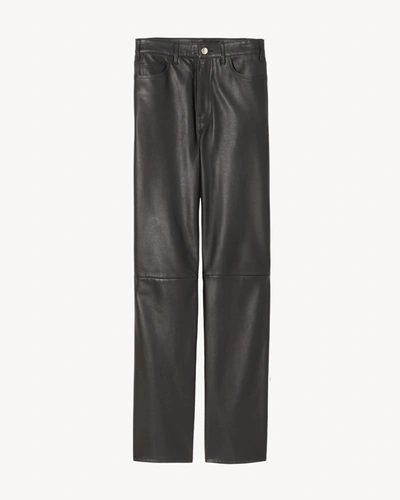 Shop Nili Lotan Willis Leather Pants In Black