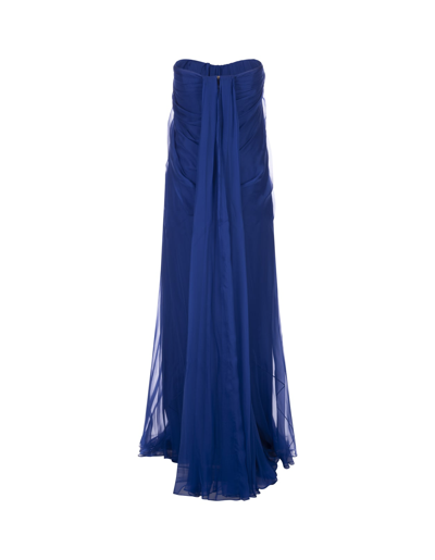 Shop Alexander Mcqueen Ultramarine Blue Bustier Evening Dress