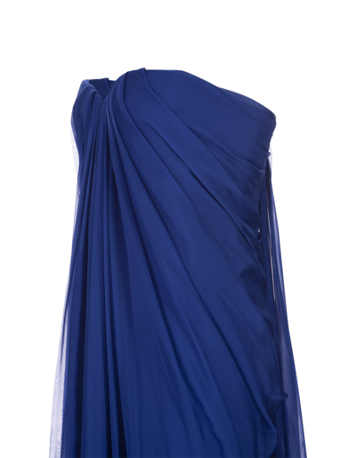 Shop Alexander Mcqueen Ultramarine Blue Bustier Evening Dress