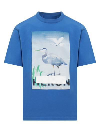 Shop Heron Preston T-shirt Censored Heron In Blu/lightblu