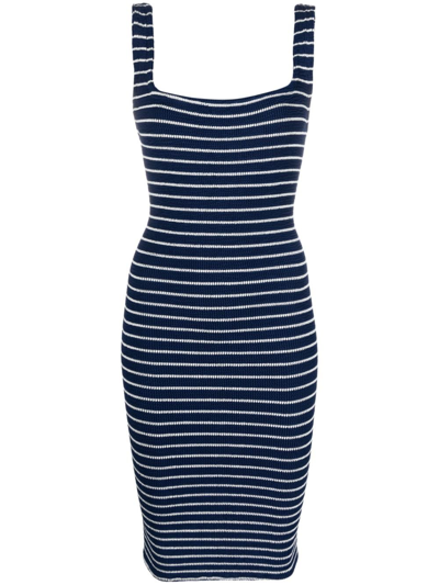 Shop Hunza G Blue Striped Tank Dress