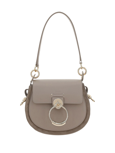 Shop Chloé Tess Shoulder Bag In Motty Grey