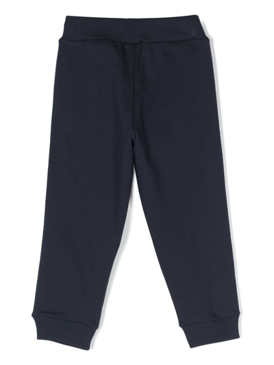 Balmain Logo Cotton Sweatpants In Blue