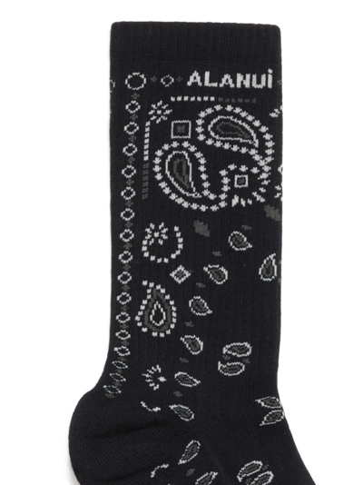 Shop Alanui Bandana-print Socks In Blue