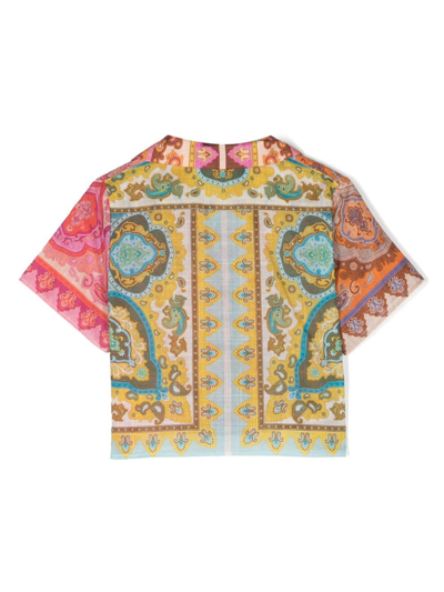 Zimmermann Halcyon Shirt With Cashmere Patterns In Pink