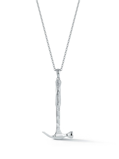 Shop Mateo Hammer Pendant Necklace In Silver