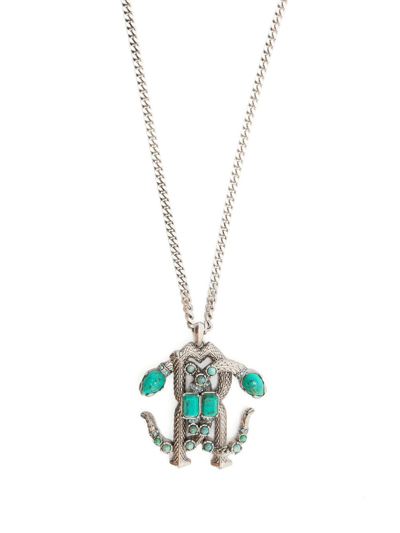 Shop Roberto Cavalli Mirror Snake Pendant Necklace In D0607