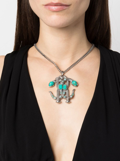 Roberto Cavalli Mirror Snake Pendant Necklace In D0607