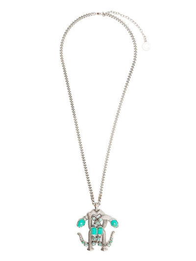 Shop Roberto Cavalli Mirror Snake Pendant Necklace In D0607